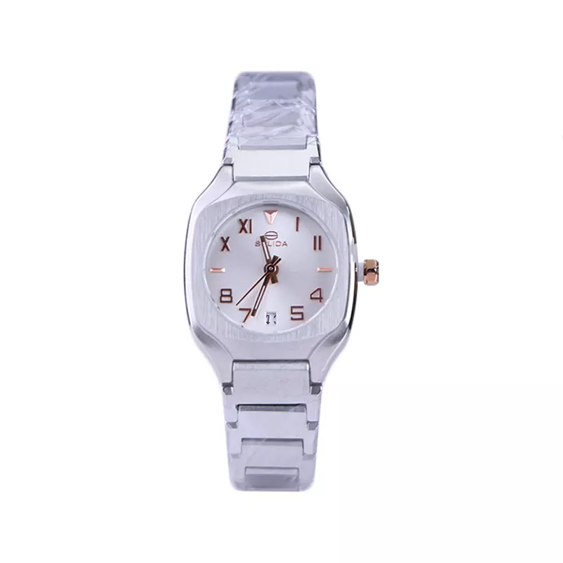 Solida-watch-code-L-6123.101.webp ساعت مچی سولیدا زنانه فلزی صفحه مربع نقره ای L 6123/10 - Image 1