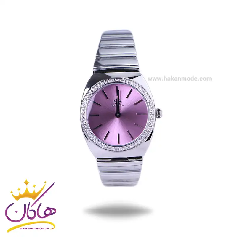 Solida-watch-code-S-4137.21.webp ساعت عقربه ای سولیدا زنانه استیل نقره ای صفحه بنفش S4137/2 - Image 1