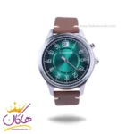 ساعت مچی تی انجین مردانه بند چرم قهوه ای صفحه سبز EP4056V03