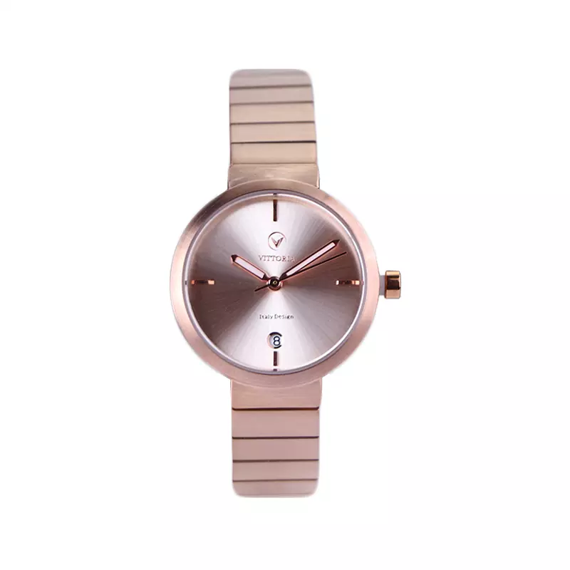 Vittoria-watch-code-VT-3390N.11.webp ساعت مچی عقربه ای ویتوریا زنانه فلزی رزگلد VT 3390N/1 - Image 1