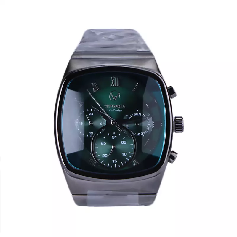 Vittoria-watch-code-VT-3405.41.webp ساعت عقربه ای ویتوریا مردانه فلزی صفحه مربع سبز VT 3405/4 - Image 1