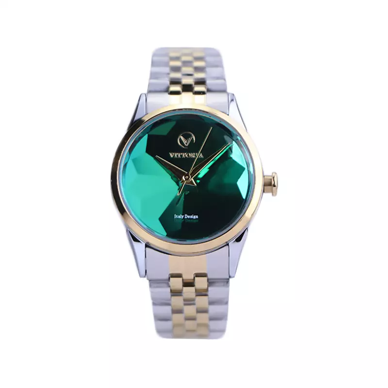 Vittoria-watch-code-VT-3415.41.webp ساعت مچی ویتوریا زنانه فلزی صفحه سبز آینه ای VT 3415/4 - Image 1