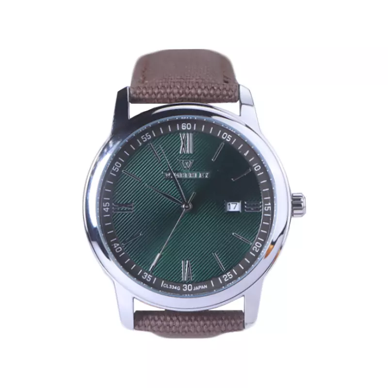 Wimberley-Watch-Code-WB-CL434G-U1.webp ساعت مچی ویمبرلی مردانه برزنت قهوه ای صفحه سبز WB-CL434G-U - Image 1