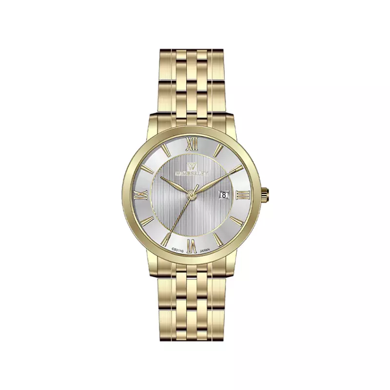 Wimberley-Watch-Code-WB-CS311G-G1-1.webp ساعت مچی ویمبرلی مردانه فلزی طلایی صفحه سفید WB-CS311G-G - Image 1