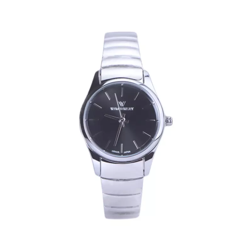 Wimberley-Watch-Code-WB-CS442L-B1.webp ساعت مچی ویمبرلی زنانه فلزی نقره ای صفحه مشکی WB-CS442L-B - Image 1