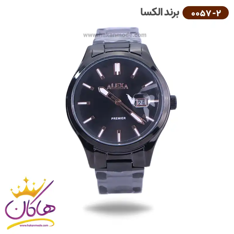 alexa-watch-code-0057.21.webp ساعت الکسا مردانه فلزی مشکی 0057/2 - Image 1