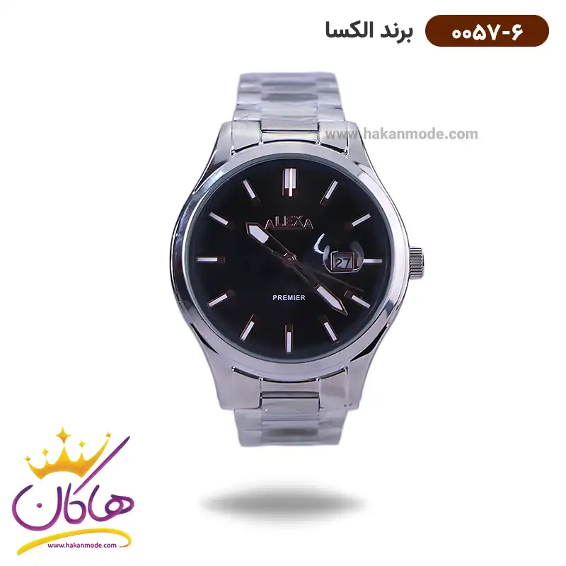 alexa-watch-code-0057.61.webp ساعت الکسا مردانه فلزی نقره ای 0057/6 - Image 1