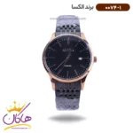 ساعت الکسا مردانه فلزی مشکی رزگلد 0074/1