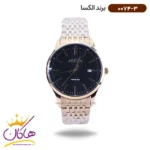 ساعت الکسا مردانه فلزی طلایی صفحه مشکی 0074/3