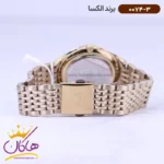 ساعت الکسا مردانه فلزی طلایی صفحه مشکی 0074/3 - Image 3
