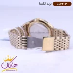 ساعت الکسا مردانه فلزی طلایی صفحه مشکی 0074/3 - Image 2