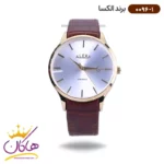 ساعت الکسا ست بند چرم قهوه ای 0096-0097 - Image 5