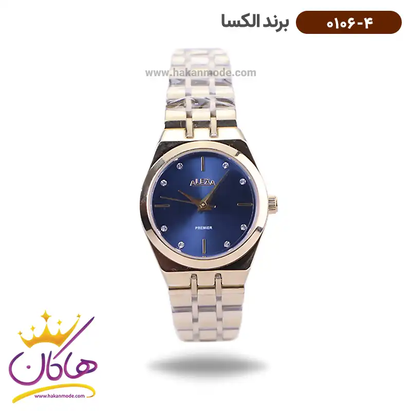 alexa-watch-code-0106.41.webp ساعت الکسا زنانه فلزی صفحه سورمه ای 0106/4 - Image 1