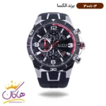 ساعت الکسا مردانه بند رابر مشکی کرنوگراف 3001/3
