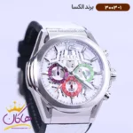 ساعت الکسا مردانه بند چرم سفید کرنوگراف 3003/1 - Image 2