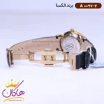 ساعت الکسا زنانه چرم مشکی قاب طلایی 0097/2 - Image 2