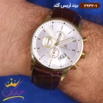 ساعت آریس گلد مردانه بند چرمی صفحه سفید 2932/1 - Image 2