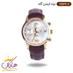 ساعت ست آریس گلد بند چرمی صفحه نقره ای 2934 - Image 7