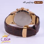 ساعت ست آریس گلد بند چرمی قهوه ای 2932 - Image 11
