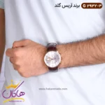 ساعت ست آریس گلد بند چرمی قهوه ای 2932 - Image 8