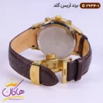 ساعت ست آریس گلد بند چرمی صفحه نقره ای 2934 - Image 4