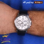 ساعت آریس گلد مردانه بند چرم صفحه سفید G2950/1 - Image 2