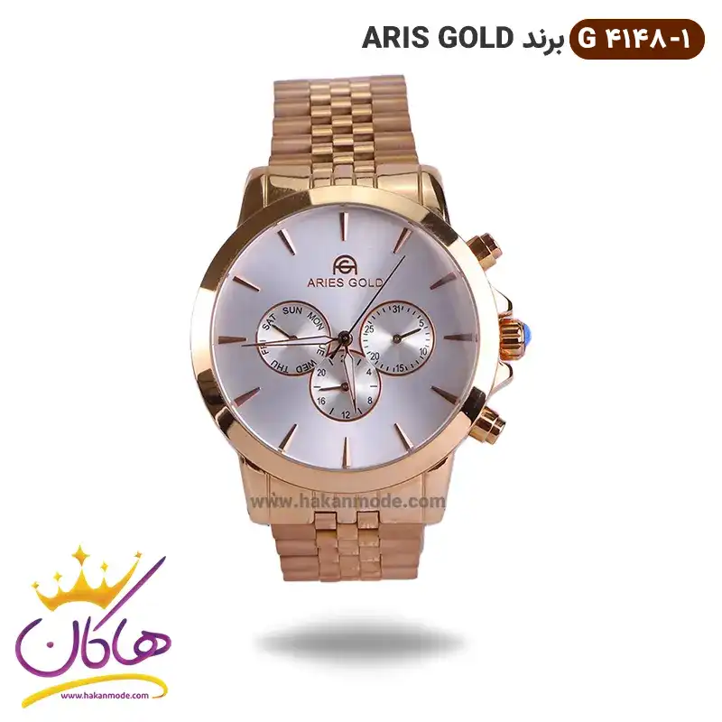 aris-gold-watch-code-G-4148.11.webp ساعت فول تایم اریس گلد فلزی مردانه ARIES GOLD | G 4148/1 - Image 1