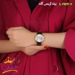 ساعت آریس گلد زنانه بند چرمی صفحه سفید L2932/2 - Image 3