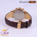 ساعت ست آریس گلد بند چرمی قهوه ای 2932 - Image 3
