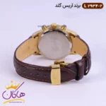 ساعت ست آریس گلد بند چرمی صفحه نقره ای 2934 - Image 10