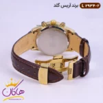 ساعت ست آریس گلد بند چرمی صفحه نقره ای 2934 - Image 9