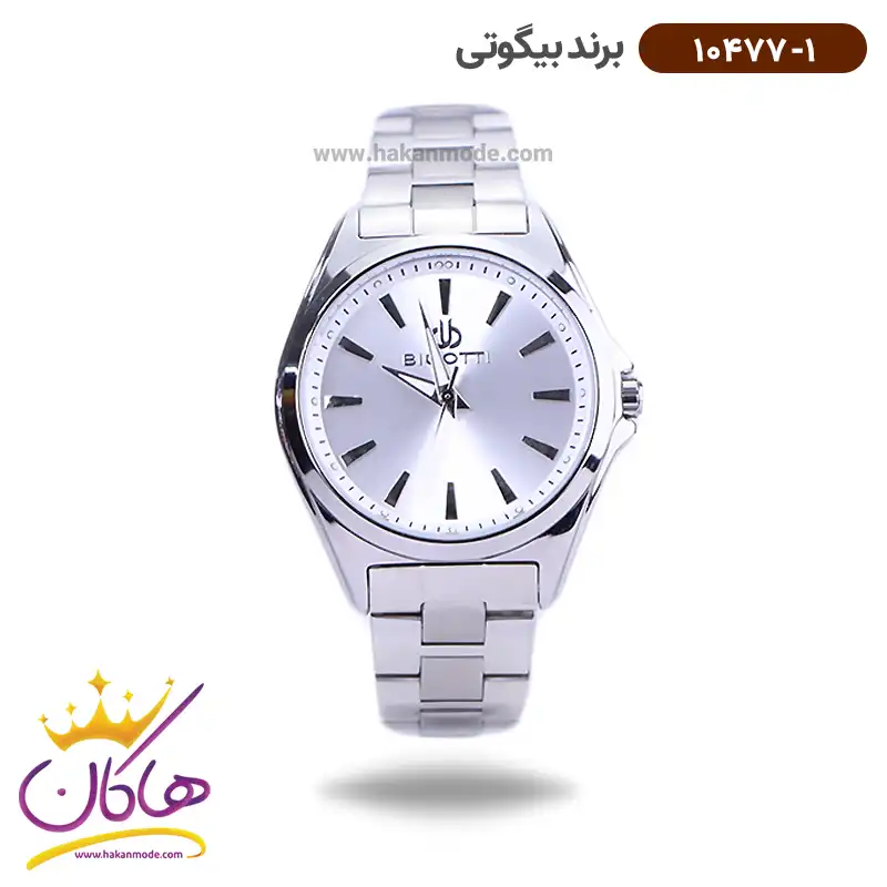 bigotti-watch-code-10477.11.webp ساعت مچی بیگوتی زنانه فلزی نقره ای صفحه سفید BG 1.10477/1 - Image 1