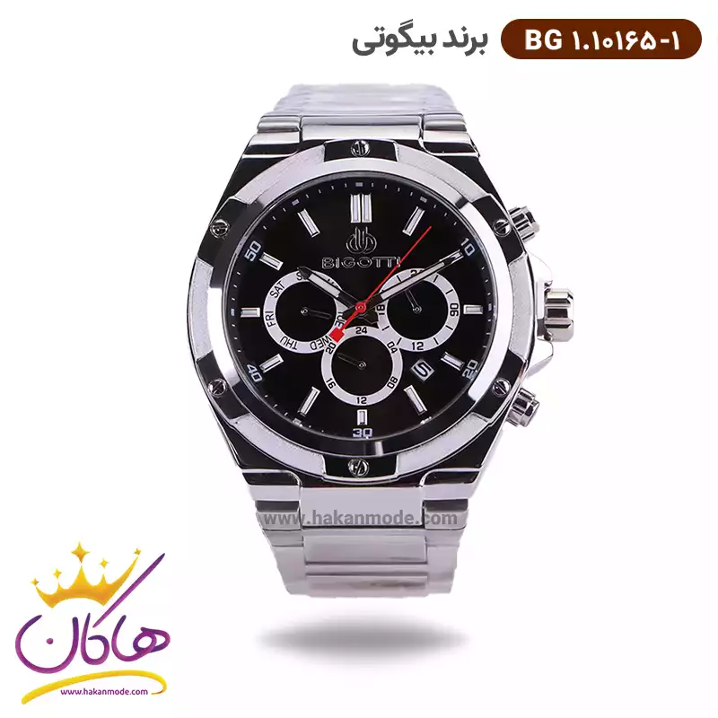 bigotti-watch-code-BG-1.10165.11.webp ساعت مچی بیگوتی مردانه فلزی نقره ای سه موتوره کد BG.1.10165-1 - Image 1