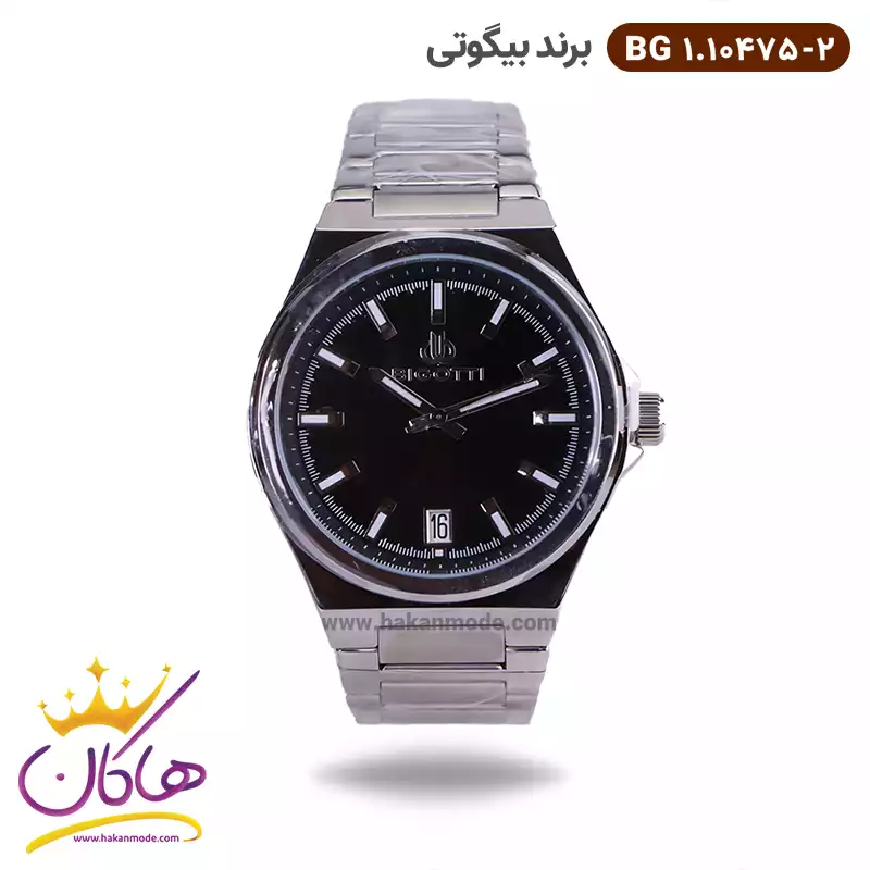 bigotti-watch-code-BG-1.10475.21.webp ساعت بیگوتی مردانه فلزی نقره ای صفحه گرد کد BG.1.10475-2 - Image 1
