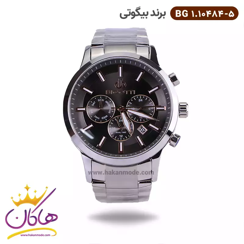 bigotti-watch-code-BG-1.10484.51.webp ساعت مچی بیگوتی مردانه استیل نقره ای فول تایم کد BG.1.10484-5 - Image 1