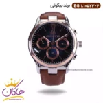 ساعت بیگوتی مردانه بند چرمی قهوه ای صفحه آبی کد BG.1.10523-4