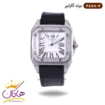 ساعت کارتیر مردانه بند چرم مشکی قاب فول نگین 2878/2