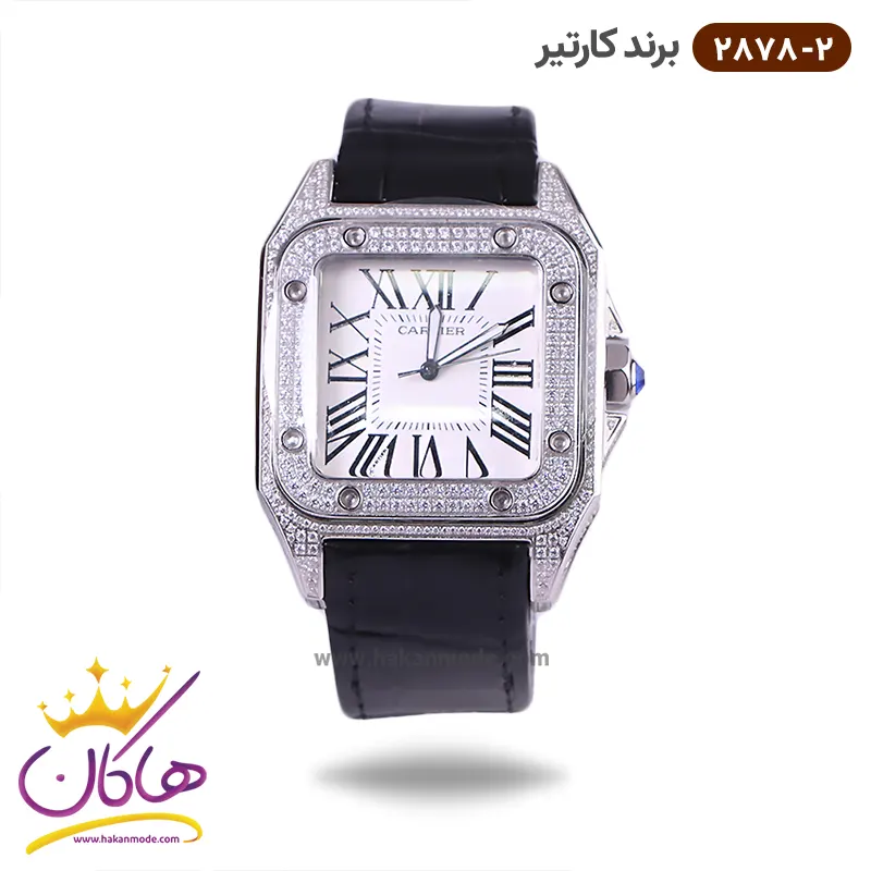 cartier-bernd-watch-code-2878.2-1.webp ساعت کارتیر مردانه بند چرم مشکی قاب فول نگین 2878/2 - Image 1