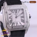 ساعت کارتیر مردانه بند چرم مشکی قاب فول نگین 2878/2 - Image 2