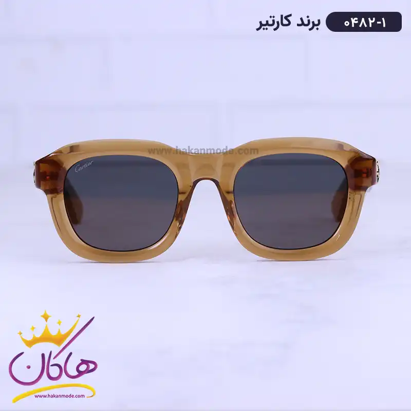 cartier-sunglasses-code-0482.21.webp عینک آفتابی کارتیر زنانه استیت قهوه ای 0482/2 - Image 1
