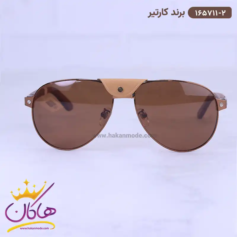 cartier-sunglasses-code-165711.21.webp عینک آفتابی مردانه کارتیر دسته چوبی 165711/2 - Image 1
