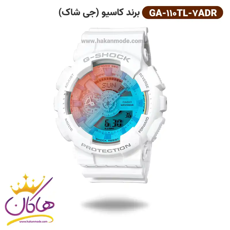 casio-g-shock-code-GA-110TL-7ADR1.webp ساعت کاسیو جی شاک مردانه بند رابر دو زمانه GA-110TL-7ADR - Image 1