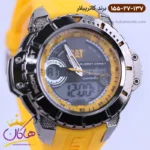 ساعت کاترپیلار مردانه بند رابر زرد دو زمانه MA.155.27.137 - Image 2
