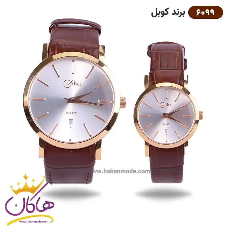 cobel-watch-code-6099.1-set.webp ساعت کوبل بند چرمی ست کد 6099 - Image 1