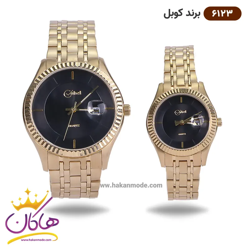 cobel-watch-code-G-6123.1-set.webp ساعت کوبل فلزی ست کد 6123 - Image 1