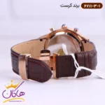 ساعت کرست ست بند چرمی قهوه ای فول دیت 6711/3 - Image 9