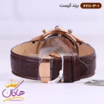 ساعت کرست ست بند چرمی قهوه ای فول دیت 6711/3 - Image 8