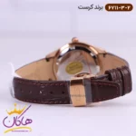 ساعت کرست ست بند چرمی قهوه ای فول دیت 6711/3 - Image 4