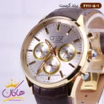 ساعت کرست ست بند چرمی فول دیت 6711/5 - Image 8
