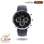 ساعت کرست ست بند چرم مشکی سه موتوره 6711/7 - Image 10